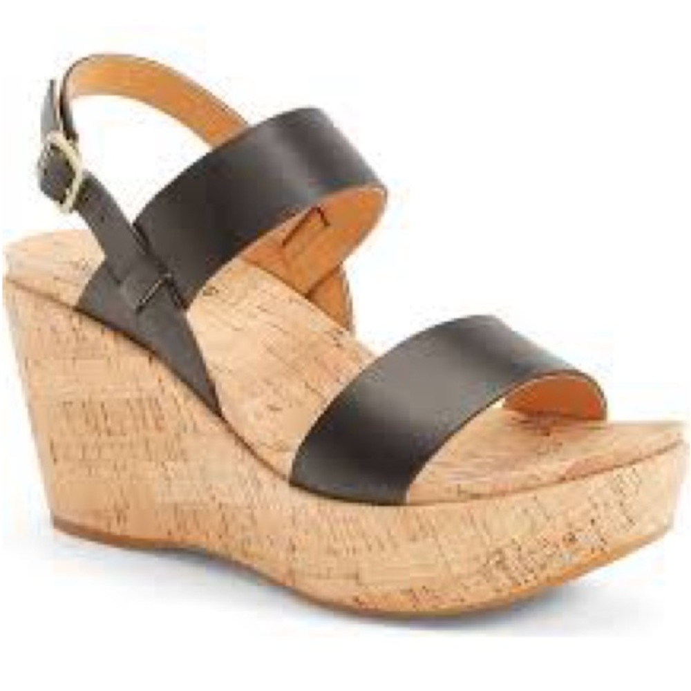 Korkease Austin Wedge Sandals Size 8 Black